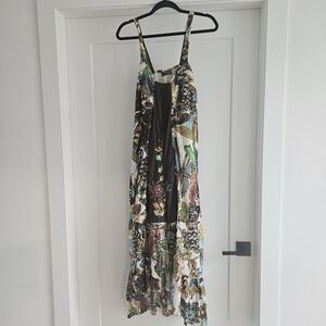 Minkas Bohemian Tropical Print Maxi Dress